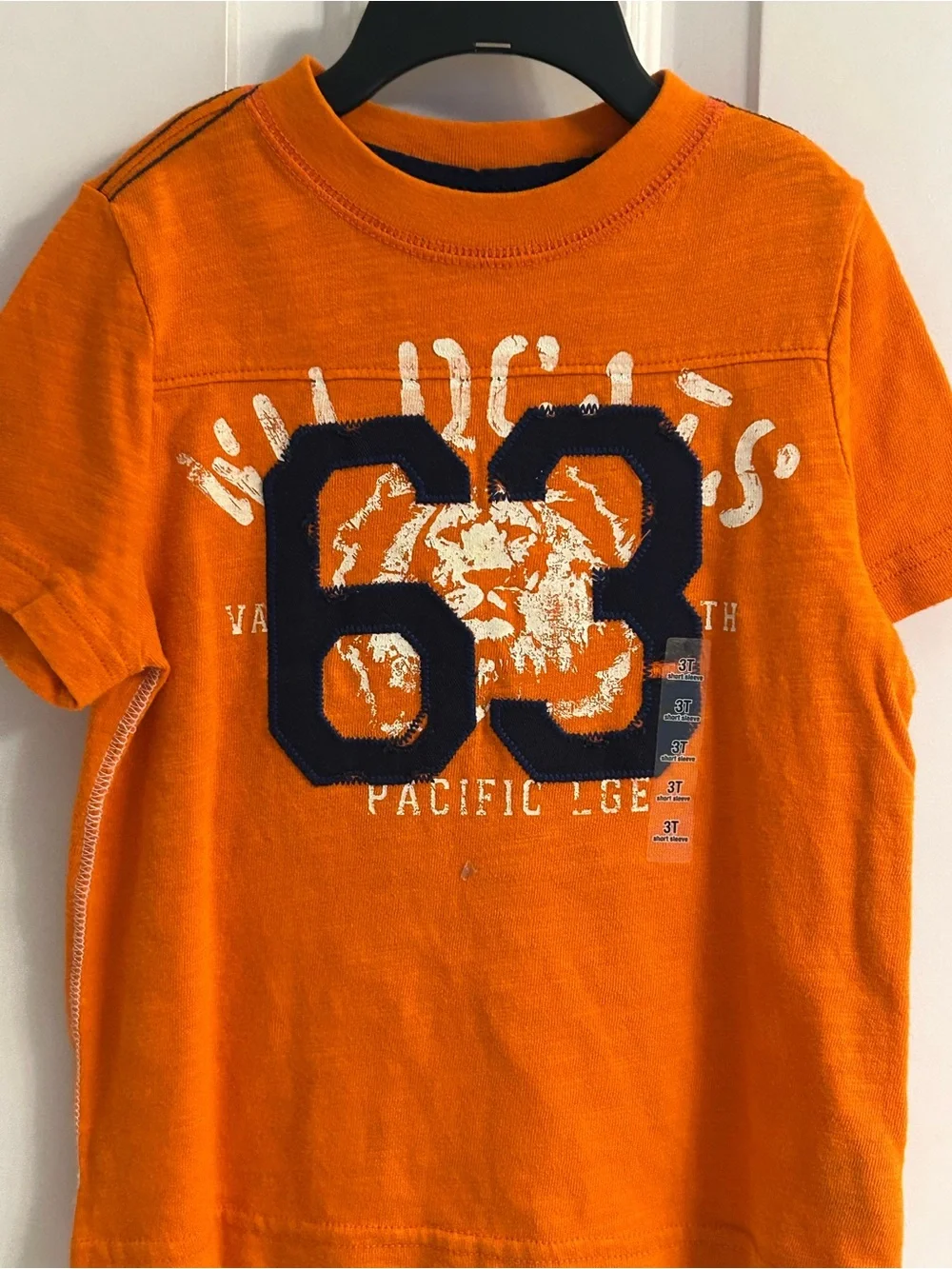 NWT-Boys Arizona Jean Company Orange Tee with Navy '63' On The Front